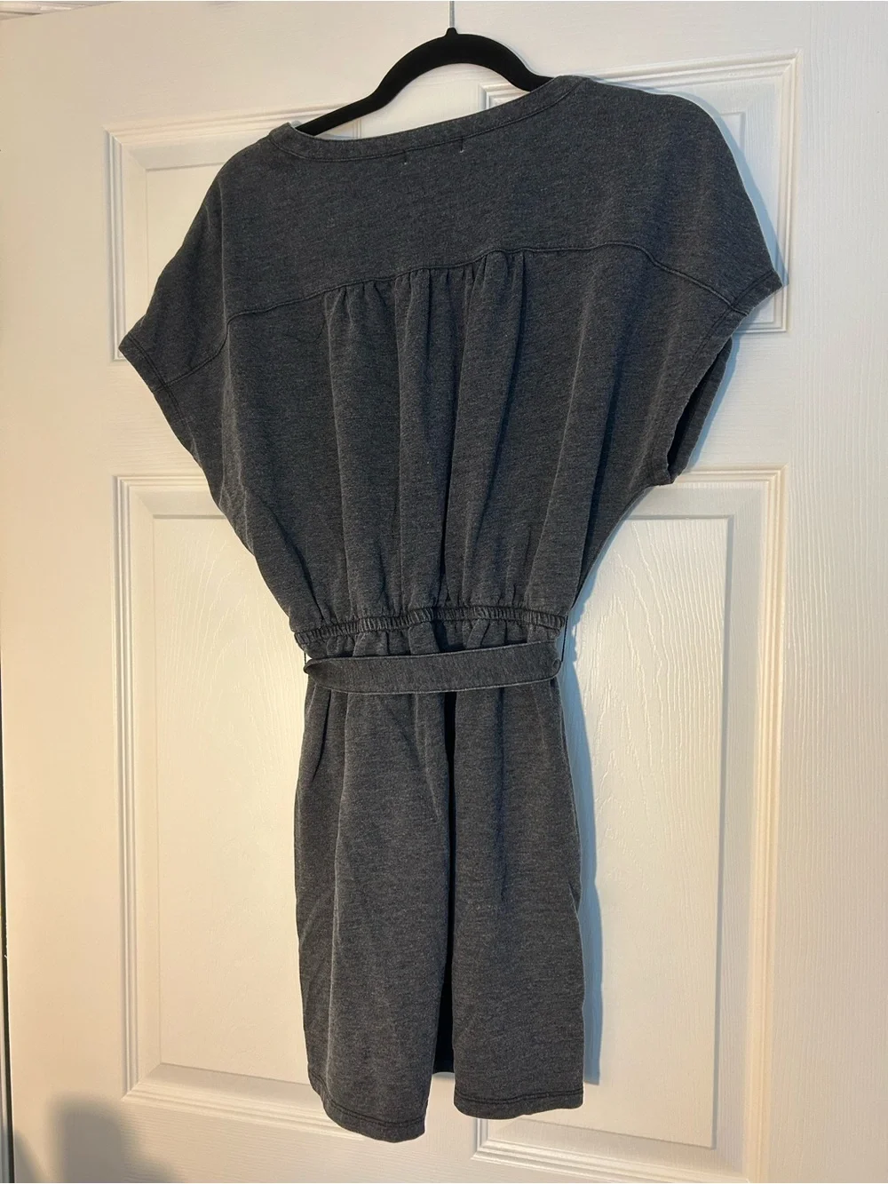 Z Supply Charcoal Button-Front Tie-Waist Dress - Picture 2 of 3